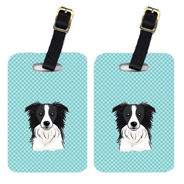 Carolines Treasures Carolines Treasures BB1179BT Pair Of Checkerboard Blue Border Collie Luggage Tags BB1179BT - main
